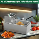 2500w 6 3qt 6l Commercial Electric Deep Fryer Restaurant Stainless Steel Safety