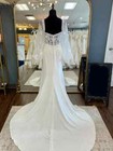 Long Sleeve Sweep Train Elegant Ivory Mermaid Applique Wedding Dress Bridal Gown