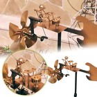 Handmade Metal Percussionist Music Windmill Drummer Windmill Garden Decoration