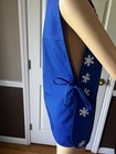 Adar Unisex Medical Apron Smock Blue Solid W  Pockets Side Ties