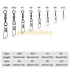 50pcs Fishing Barrel Swivel Safety Lock Snaps 15-110lbs Line Connector Tackle