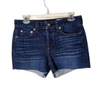 Rag   Bone Womens Shorts Size 26 Dre Low Rise Relaxed Fit Cambria Blue Raw Hem