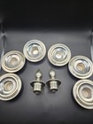 6 Vintage Silver Candle Stick Holders And 2 Snuffers