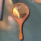 Vintage Wood Inlay Hand Held Mirror 