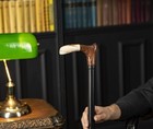 Derby Wooden Walking Cane For Men  Handmade Support Stick  Gift For Grandparents