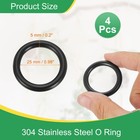 4pcs 1  Metal O Ring Seamless 304 Stainless Steel Rings Black 5mm X 25mm 