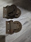Vintage Industrial Swing Arm Double   Single Pulley Bracket Wheel Cast Iron