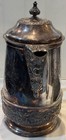 Large Antique Repousse    Ornate Silverplate Covered Water Pitcher