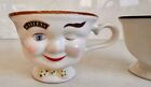 Limited  Edition Vtg Baileys Irish Cream His hers Winking Face Yum Cups Yellow
