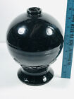 Antique Black Funeral Home Cermaic Oil Lamp Candle Parlor Nice