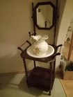 Antique Victorian Wash Basin With Pitcher And Stand