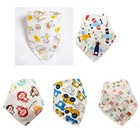 Baby Bib Cotton Triangle Burp Cloth Double Layer Snap Button Pretty Pattern