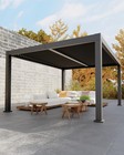 12x16 Ft Louvered Pergola All-aluminum Adjustable Roof Integrated Drainage Syste