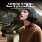 Studio Recording Kit Podcast Equipment Bundle Music Mixer W  2 Microphones Kit