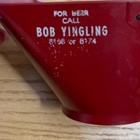 Vtg Yingling Beer Advertising Red Coal Bucket Style Ashtray Call Bob Yingling
