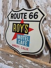 Vintage Roys Motel Porcelain Sign Old Route 66 Hotel Amboy California 12  Shield
