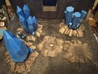 Warhammer 40k old World Terrain- Huge Crystals And Craters- Painted Rdy For Play