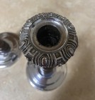 Antique  Oak   Silver Plate Barley Twist Candlesticks 8    