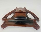 Antique English Victorian Arts   Crafts Nouveau Bronzed Metal Inkstand Inkwell