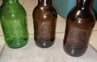 Set Of 4 Grolsch Glass Lager Beer Flip Swing Top Bottles 2 Green 2 Amber Empty