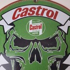 Vintage Castrol Sign - Racing Gas Skull Can Gas Porcelain Sign