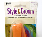 Vintage Hair Brush Comb Set Orange 1970s Style N Groom Nylon Sekine