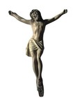Religious Jesus Figure Corpus Christo Metal Statue Wall Hang Mount 1900 Used