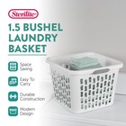 Sterilite Laundry Basket  1 5 Bushel Plastic Hamper With Handles  White  6 Pack
