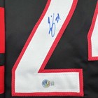 Framed Autographed signed Seth Jarvis 35x39 Carolina Black Hockey Jersey Bas Coa