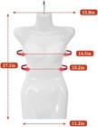 White 4pcs Female Mannequin Torso Dress Form Sewing Manikin Half Body W  Hook