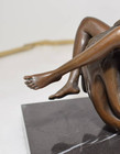 Bronze Statue Woman Sculpture Marble Two Deco Rare Decor Art Lady Female