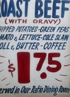 Vintage 1950s Hand Painted Diner Restaurant Menu Sign Board Roast Beef Dinner