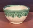 Vintage Cookson Usa Cream green Rectangular Pottery Bowl planter Raised Design
