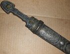 Old Original Caucasian Silver Dagger Or Kindjal Widely Used By Russian Cossacks