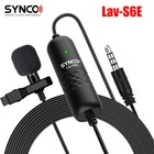 Synco Lav-s6e 6 Meter Wired Lavalier Condenser Microphone Omnidirectional Mic 