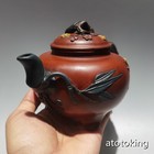 7  China Antique Purple Sand Pine  Bamboo And Plum Three-legged Purple Clay Pot