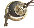 Steampunk Hotel Skeleton Key Fob Brass Pendant Necklace Industrial Urban E5
