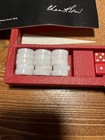 Vtg Crisloid Bakelite Backgammon Set Red   White Complete Dice Scorepad   Manual