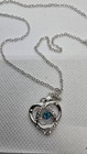 Blue Marquise Rhinestone Crystal Brooch Pin Silver Tone  Heart  New  Us Seller