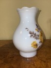 Vintage Milk Glass Hurricane Lamp Shade Globe Yellow Floral Design