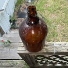 Brown Glass 1 Gal  Jug Bottle With Handle  Antique Style  Broken Spout