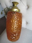 Vintage Mid Century Modern Mcm Swag Lamp Light Amber Glass Pendant Swag Lamp