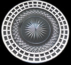 Antique Sterling Silver Lattice Incased Over Heavy Crystal 9 dish