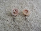 Silvertone Sea Shell Pierced Earrings  f45 