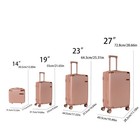 4 Pcs Hardside Luggage Set 19  23  27  Suitcase 14  Cosmetic Case Tsa Spinner