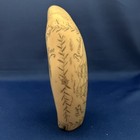 Vintage Scrimshaw Sperm Whale Faux Tooth Romulus Ship - Dearest Rose Lady 5 75 