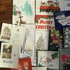 Antique   Vintage Christmas   Holiday Greeting Cards Lot Of 114 Great Graphics