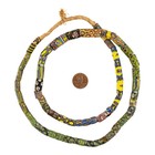 Thin Antique Venetian Millefiori African Trade Beads  20724 8mm Ghana Multicolor