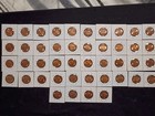Uncirculated Lincoln Cent Collection 44 Penny Lot Beautifully Toned