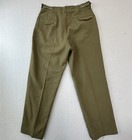 Vintage Korean War Pants Mens Medium Long Green Wool Trousers Army M-1951